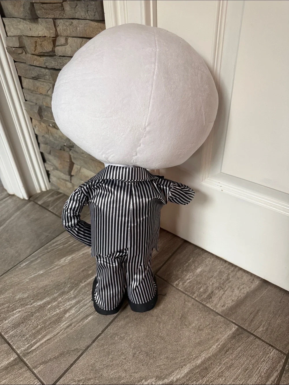 Children's Jack Skellington Plush Costume Doll - White & Black